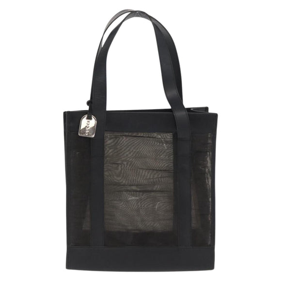 GUCCI Mesh Hand Bag Leather Black 002 1705 0405 Auth 170256