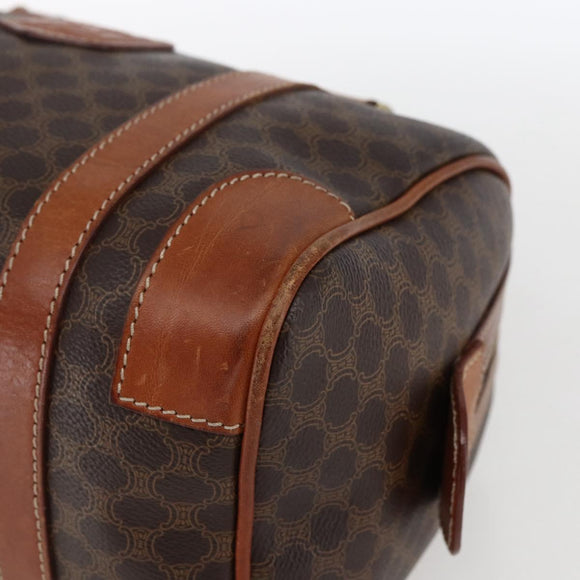 CELINE Macadam Canvas Hand Bag PVC Leather Brown Gold Auth 170257