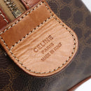 CELINE Macadam Canvas Hand Bag PVC Leather Brown Gold Auth 170257-17