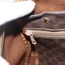 CELINE Macadam Canvas Hand Bag PVC Leather Brown Gold Auth 170257-18