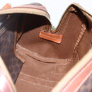 CELINE Macadam Canvas Hand Bag PVC Leather Brown Gold Auth 170257-19