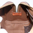 CELINE Macadam Canvas Hand Bag PVC Leather Brown Gold Auth 170257-20