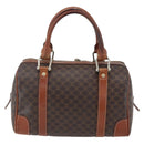 CELINE Macadam Canvas Hand Bag PVC Leather Brown Gold Auth 170257-2