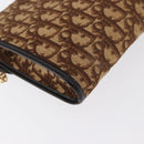 Christian Dior Chain Trotter Canvas Shoulder Bag Brown Gold Auth 170258-15