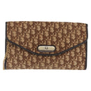 Christian Dior Chain Trotter Canvas Shoulder Bag Brown Gold Auth 170258-13