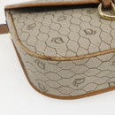 Christian Dior Honeycomb Canvas Shoulder Bag PVC Beige Gold Auth 170259-11