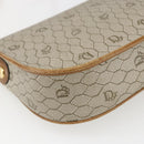 Christian Dior Honeycomb Canvas Shoulder Bag PVC Beige Gold Auth 170259-13