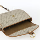 Christian Dior Honeycomb Canvas Shoulder Bag PVC Beige Gold Auth 170259-14