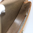 Christian Dior Honeycomb Canvas Shoulder Bag PVC Beige Gold Auth 170259-16