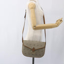 Christian Dior Honeycomb Canvas Shoulder Bag PVC Beige Gold Auth 170259-18