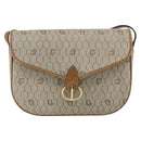 Christian Dior Honeycomb Canvas Shoulder Bag PVC Beige Gold Auth 170259-2