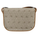 Christian Dior Honeycomb Canvas Shoulder Bag PVC Beige Gold Auth 170259-3