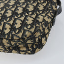 Christian Dior Trotter Canvas Shoulder Bag Navy Gold Auth 170261-9