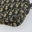 Christian Dior Trotter Canvas Shoulder Bag Navy Gold Auth 170261-15