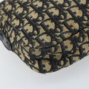 Christian Dior Trotter Canvas Shoulder Bag Navy Gold Auth 170261-16