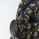 Christian Dior Trotter Canvas Shoulder Bag Navy Gold Auth 170261-10
