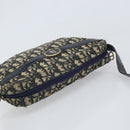 Christian Dior Trotter Canvas Shoulder Bag Navy Gold Auth 170261-6