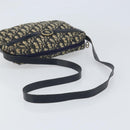 Christian Dior Trotter Canvas Shoulder Bag Navy Gold Auth 170261-7