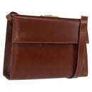 Salvatore Ferragamo Shoulder Bag Leather Brown Gold Auth 170263-1