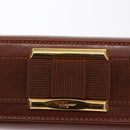 Salvatore Ferragamo Shoulder Bag Leather Brown Gold Auth 170263-18