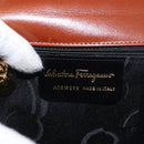 Salvatore Ferragamo Shoulder Bag Leather Brown Gold Auth 170263-12