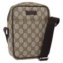 GUCCI GG Supreme Shoulder Bag PVC Beige Silver 122754 Auth 170265-1