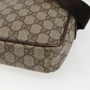GUCCI GG Supreme Shoulder Bag PVC Beige Silver 122754 Auth 170265-12