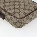 GUCCI GG Supreme Shoulder Bag PVC Beige Silver 122754 Auth 170265-13