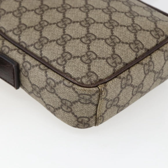 GUCCI GG Supreme Shoulder Bag PVC Beige Silver 122754 Auth 170265
