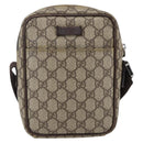 GUCCI GG Supreme Shoulder Bag PVC Beige Silver 122754 Auth 170265-2