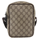 GUCCI GG Supreme Shoulder Bag PVC Beige Silver 122754 Auth 170265-3