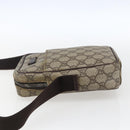 GUCCI GG Supreme Shoulder Bag PVC Beige Silver 122754 Auth 170265-4