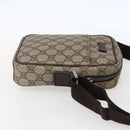 GUCCI GG Supreme Shoulder Bag PVC Beige Silver 122754 Auth 170265-5