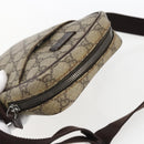 GUCCI GG Supreme Shoulder Bag PVC Beige Silver 122754 Auth 170265-6