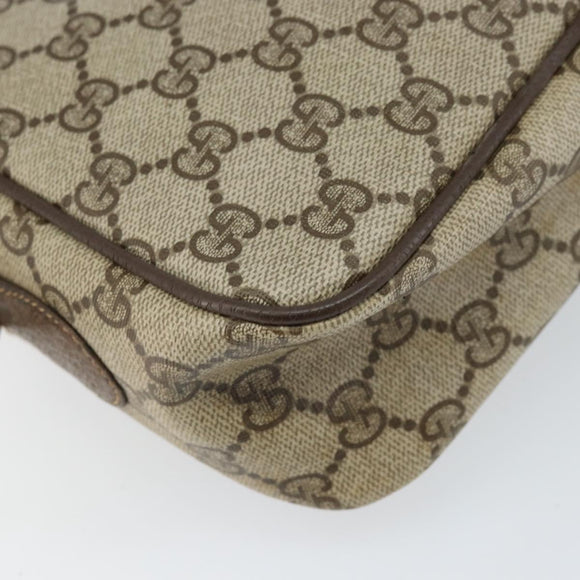GUCCI GG Supreme Web Sherry Line Bag PVC Beige Gold 904 02 049 Auth 170266