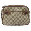GUCCI GG Supreme Web Sherry Line Bag PVC Beige Gold 904 02 049 Auth 170266-13