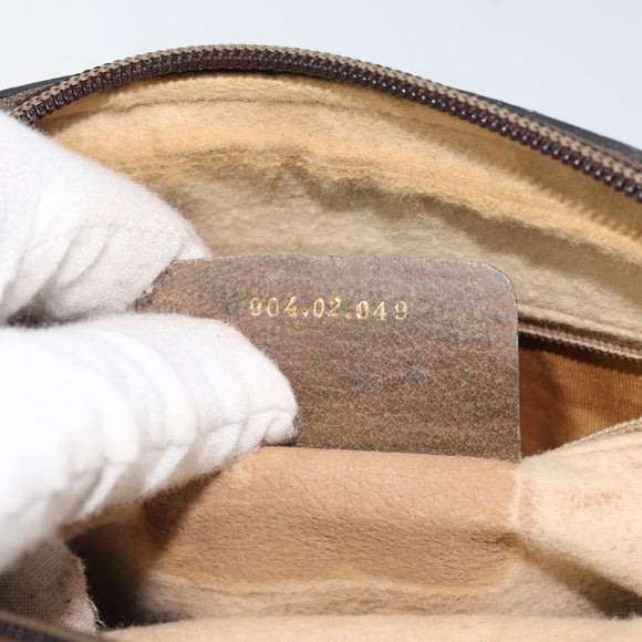 GUCCI GG Supreme Web Sherry Line Bag PVC Beige Gold 904 02 049 Auth 170266