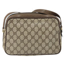GUCCI GG Supreme Web Sherry Line Bag PVC Beige Gold 904 02 049 Auth 170266-2