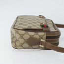GUCCI GG Supreme Web Sherry Line Bag PVC Beige Gold 904 02 049 Auth 170266-3