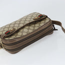 GUCCI GG Supreme Web Sherry Line Bag PVC Beige Gold 904 02 049 Auth 170266-6