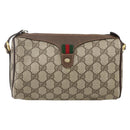 GUCCI GG Supreme Web Sherry Line Bag PVC Beige Gold 89 02 018 Auth 170267-13