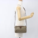 GUCCI GG Supreme Web Sherry Line Bag PVC Beige Gold 89 02 018 Auth 170267-20