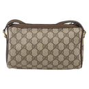 GUCCI GG Supreme Web Sherry Line Bag PVC Beige Gold 89 02 018 Auth 170267-2
