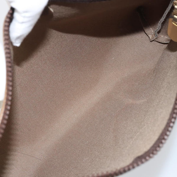 GUCCI GG Plus Supreme Clutch Bag PVC Beige Gold Auth 170268A