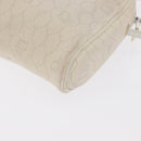 Christian Dior Honeycomb Canvas Shoulder Bag PVC White Gold Auth 170269-14