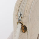 Christian Dior Honeycomb Canvas Shoulder Bag PVC White Gold Auth 170269-15