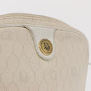 Christian Dior Honeycomb Canvas Shoulder Bag PVC White Gold Auth 170269-16