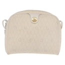 Christian Dior Honeycomb Canvas Shoulder Bag PVC White Gold Auth 170269-2