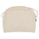 Christian Dior Honeycomb Canvas Shoulder Bag PVC White Gold Auth 170269-3