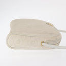 Christian Dior Honeycomb Canvas Shoulder Bag PVC White Gold Auth 170269-4